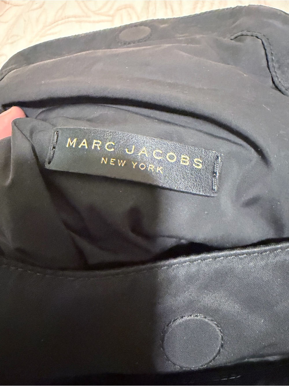 Marc Jacobs Black Nylon Crossbody Shoulder Bag with Gold Logo